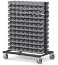 Carrello porta minuteria con 192 contenitori a bocca di lupo Picking Box Air  grigio tele 1