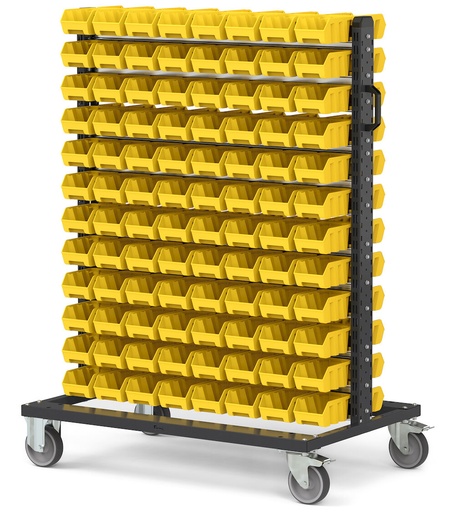 Carro con 192 cubetas de apertura frontal Picking Box Air