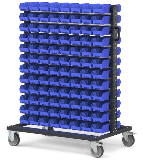 Chariot avec 192 bacs à bec Picking Box Air