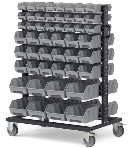 Chariot avec 100 bacs à bec Picking Box Air