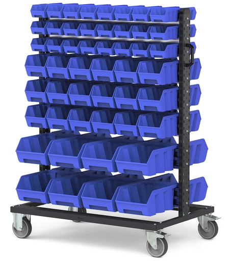 Chariot avec 100 bacs à bec Picking Box Air