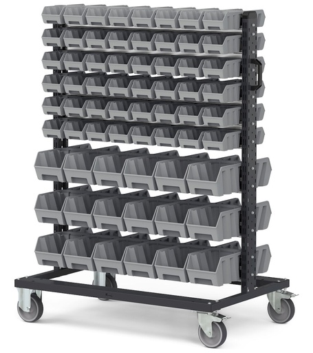 Chariot avec 132 bacs à bec Picking Box Air