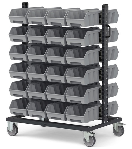 Chariot avec 48 bacs à bec Picking Box Air