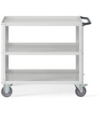 Carrello Clever Large con piano in acciaio aggiuntivo e ruote in gomma antitraccia sintetica – Grigio chiaro (RAL 7035)