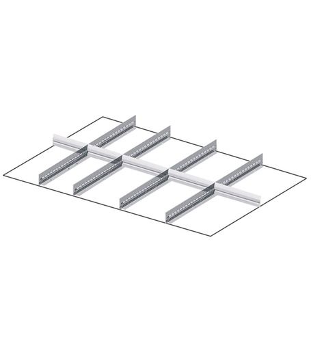 Set of 4 longitudinal dividers, 5 transverse dividers for drawers with H 50 mm, 54×36 EH