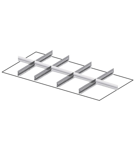 Set of 4 longitudinal dividers, 5 transverse dividers for drawers with H 100/125 mm, 54×27 EH