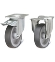 Kit 4 ruote in gomma antitraccia sintetica Ø 125 mm, per banchi Work e Work Up – Grigio scuro