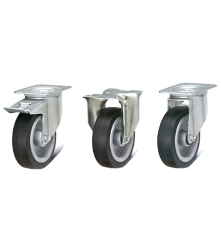 Kit de 6 ruedas de goma elástica Ø 125 mm