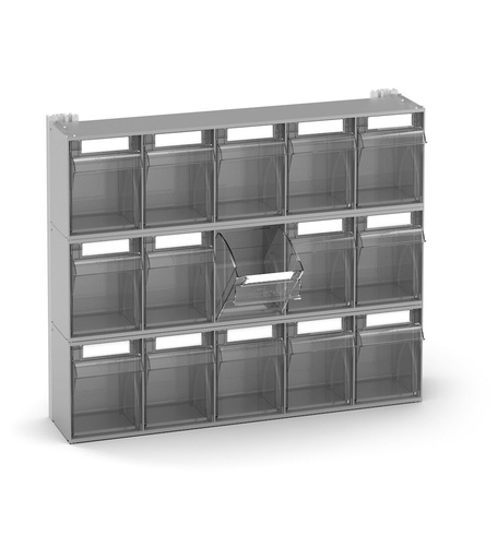 Rayonnage pour petites pièces avec 15 tiroirs Visual Box, H500 mm