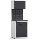 Modulo con armadio tecnico, L 714 mm – Grigio chiaro + Grigio antracite (RAL 7035+7016) – 714 × 640 × 2000 mm