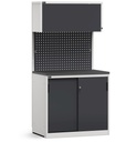 Modulo con armadio con ante scorrevoli, L 1020 mm – Grigio chiaro + Grigio antracite (RAL 7035+7016) – 1020 × 640 × 2000 mm