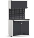 Modulo con armadio per vernici e solventi, L 1020 mm – Grigio chiaro + Grigio antracite (RAL 7035+7016) – 1020 × 640 × 2000 mm
