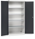Armadio da officina con porte a battente e ripiani, L 1023 mm