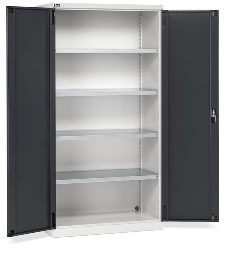 Armadio da officina con porte a battente e ripiani, L 1023 mm