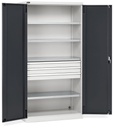 Armadio da officina con porte a battente e cassetti, L 1023 mm