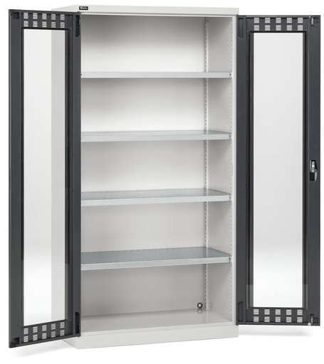 Armadio da officina con porte a battente fessurate in policarbonato, L 1023 mm