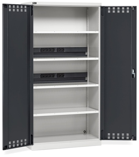 Armadio da officina con porte a battente fessurate e Iron Team Electric, L 1023 mm