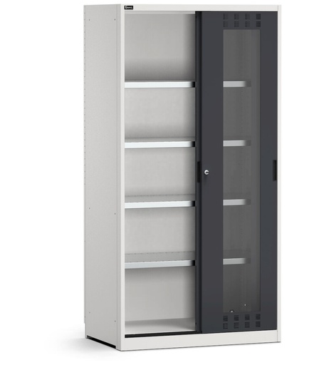 Armadio da officina con porte scorrevoli fessurate in policarbonato, L 1020 mm