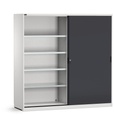 Armadio da officina con porte scorrevoli e paratia divisoria, L 2040 mm