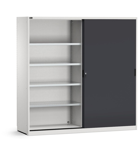 Armadio da officina con porte scorrevoli e paratia divisoria, L 2040 mm