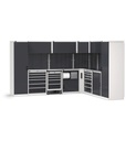 Combinazione di arredo angolare – Grigio chiaro + Grigio antracite (RAL 7035+7016) – 3306 × 2694 × 2000 mm