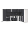 Combinazione di arredo angolare – Grigio chiaro + Grigio antracite (RAL 7035+7016) – 3306 × 2694 × 2000 mm