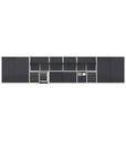 Sistema modulare di arredo officina – Grigio chiaro + Grigio antracite (RAL 7035+7016) – 8976 × 640 × 2000 mm
