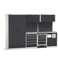 Sistema modulare di arredo officina – Grigio chiaro + Grigio antracite (RAL 7035+7016) – 3063 × 640 × 2000 mm