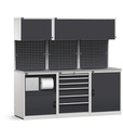 Sistema modulare di arredo officina – Grigio chiaro + Grigio antracite (RAL 7035+7016) – 2142 × 640 × 2000 mm