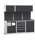 Sistema modulare di arredo officina – Grigio chiaro + Grigio antracite (RAL 7035+7016) – 2142 × 640 × 2000 mm