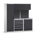 Sistema modulare di arredo officina – Grigio chiaro + Grigio antracite (RAL 7035+7016) – 1940 × 640 × 2000 mm