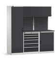 Sistema modulare di arredo officina – Grigio chiaro + Grigio antracite (RAL 7035+7016) – 1940 × 640 × 2000 mm