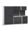 Sistema modulare di arredo officina – Grigio chiaro + Grigio antracite (RAL 7035+7016) – 2757 × 640 × 2000 mm