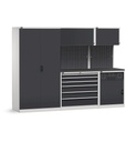 Sistema modulare di arredo officina – Grigio chiaro + Grigio antracite (RAL 7035+7016) – 2757 × 640 × 2000 mm