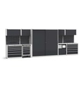 Sistema modulare di arredo officina – Grigio chiaro + Grigio antracite (RAL 7035+7016) – 5508 × 640 × 2000 mm