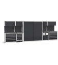 Sistema modulare di arredo officina – Grigio chiaro + Grigio antracite (RAL 7035+7016) – 5508 × 640 × 2000 mm