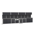 Sistema modulare di arredo officina – Grigio chiaro + Grigio antracite (RAL 7035+7016) – 5712 × 640 × 2000 mm