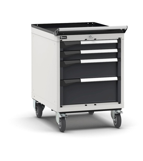 Armoire à tiroirs sur roues avec 4 tiroirs 2x75 1x150 1x200 Master – H 822 mm