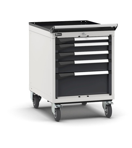 Armoire à tiroirs sur roues avec 5 tiroirs 1x50 2x75 1x100 1x200 Master – H 822 mm