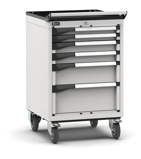 Armoire à tiroirs sur roues avec 6 tiroirs 2x50 2x75 1x150 1x200 Master – H 922 mm