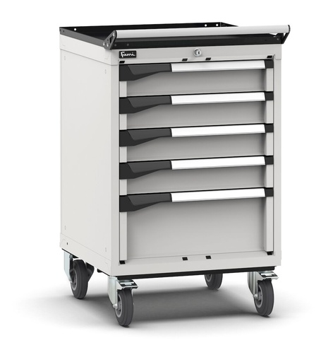 Armoire à tiroirs sur roues avec 5 tiroirs 4x100 1x200 Master – H 922 mm