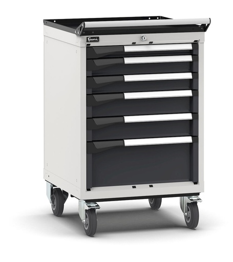 Armoire à tiroirs sur roues avec 6 tiroirs 1x50 2x75 2x100 1x200 Master – H 922 mm