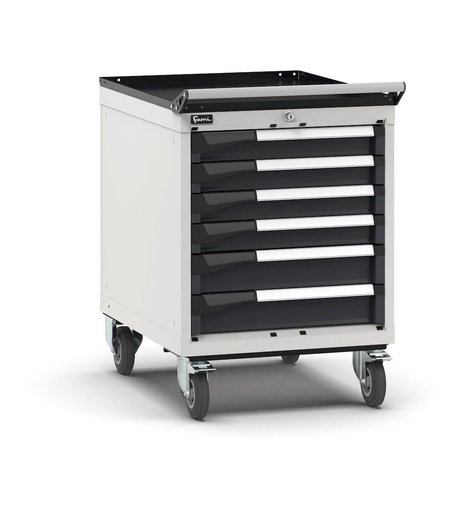 Armoire à tiroirs sur roues avec 6 tiroirs 4x75 2x100 Master – H 822 mm