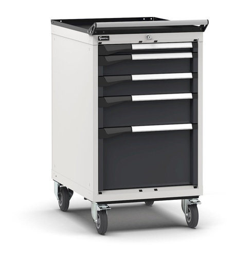 Armoire à tiroirs sur roues avec 5 tiroirs 1x50 2x100 1x150 1x300 Master – H 1022 mm