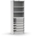 Cassettiera Master con 7 cassetti 2xPR 2x75 1x100 3x150 1x200 – H 2000 mm