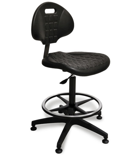 Swivel polyurethane chair with footrest