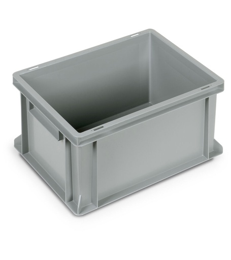 Euro Box Kasten aus Polypropylen – H 220 mm – Silbergrau – 400 × 300 × 220 mm