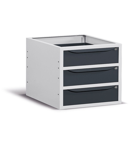 Work Up cabinet W=629 mm with 3 drawers H=150 mm – H 570 mm