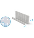 Kit 3 pannelli forati/mensole con 2 bordi fermacasse Work Look