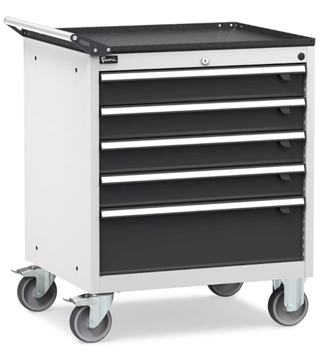 Armoire à tiroirs Flexa sur roues avec 5 tiroirs 4x100 1x200 – H 921 mm
